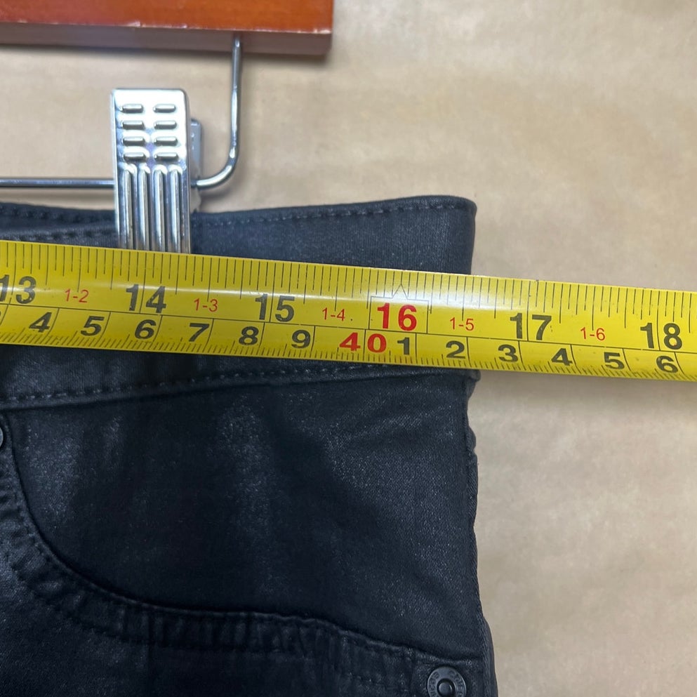 Chicos Black Faux Leather Replica Jeggings Women's Size 14T