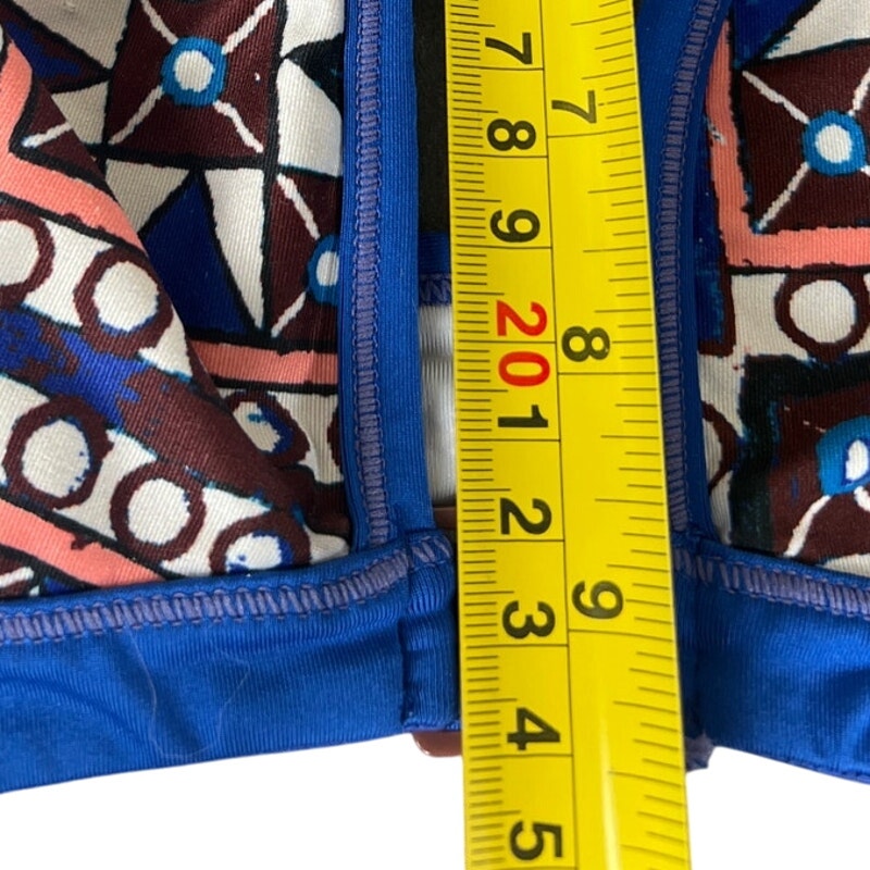 Unbranded Blue Multicolor Tribal Pattern Blue Swim top *Dimensions in Pictures*