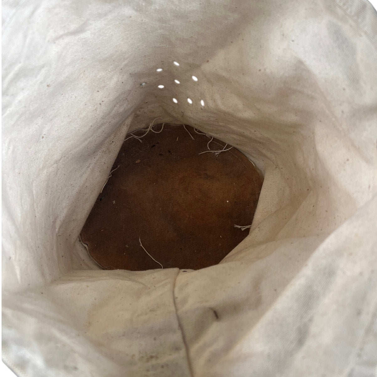 Vintage Unbranded Canva Cotton Leather Bottom Strap Tote Bag