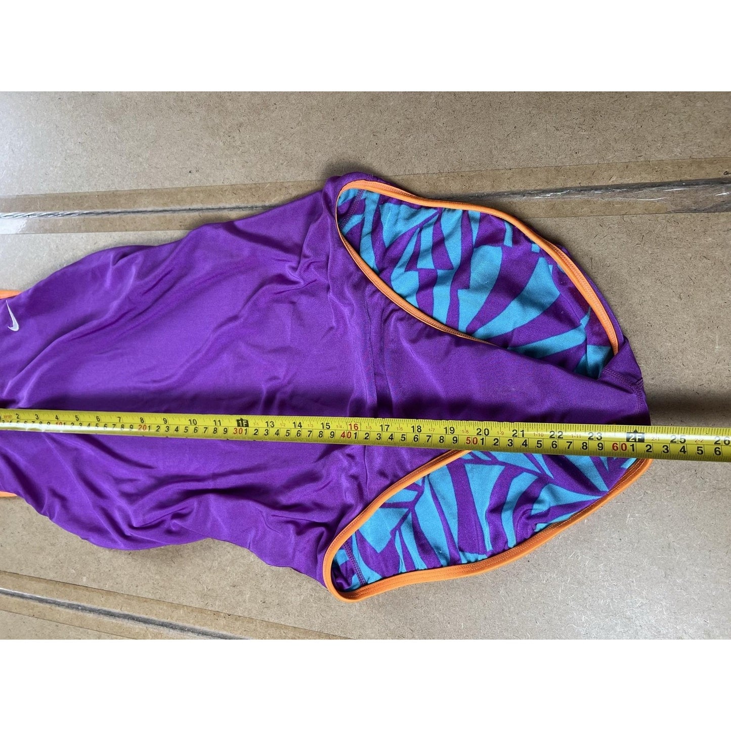 Nike One Piece Swimsuit Womens Size Purple Reversible Geometric Lined