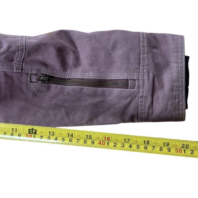 Noble Outfitters Jacket Womens M Purple Hooded Canvas Parka Lined Zip Pockets