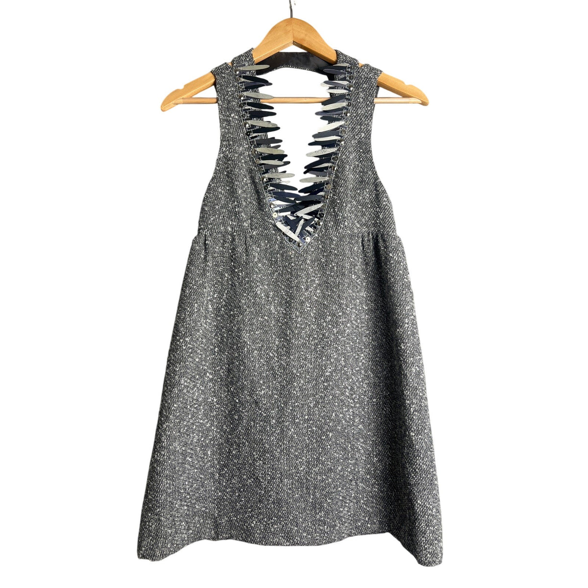 Anna Sui Size 1 for Target Tweed Wool Blend Jagged Sequin Jumper Dress