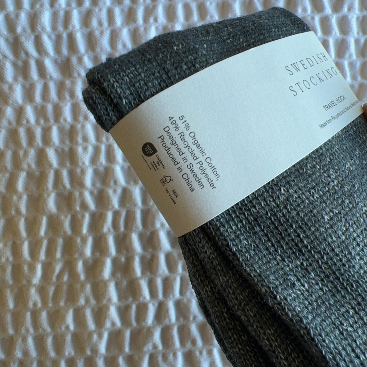Swedish Stockings Crew Socks Unisex One Size Green Mid Calf Cotton Blend
