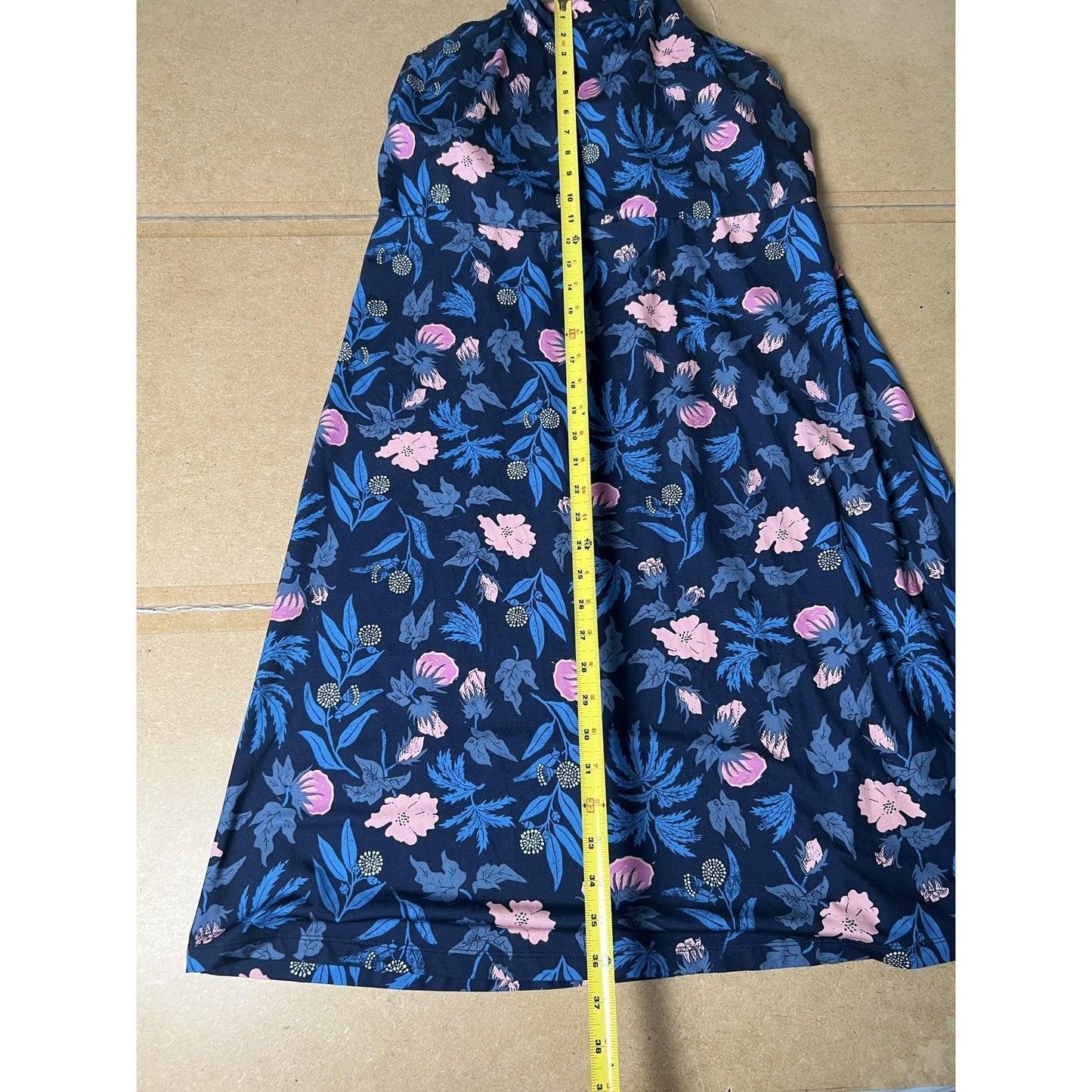 Patagonia Dress Womens XL Blue Floral Sundress Halter A-Line Lined Jersey Travel