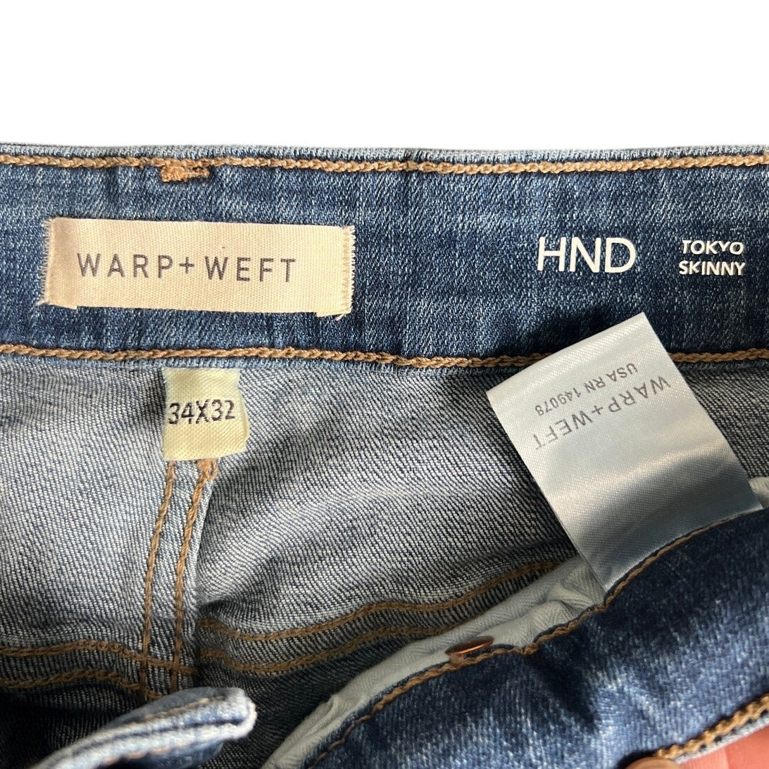 NWT Warp + Weft 34 x 32 HND Tokyo Skinny Denim Jeans Women's