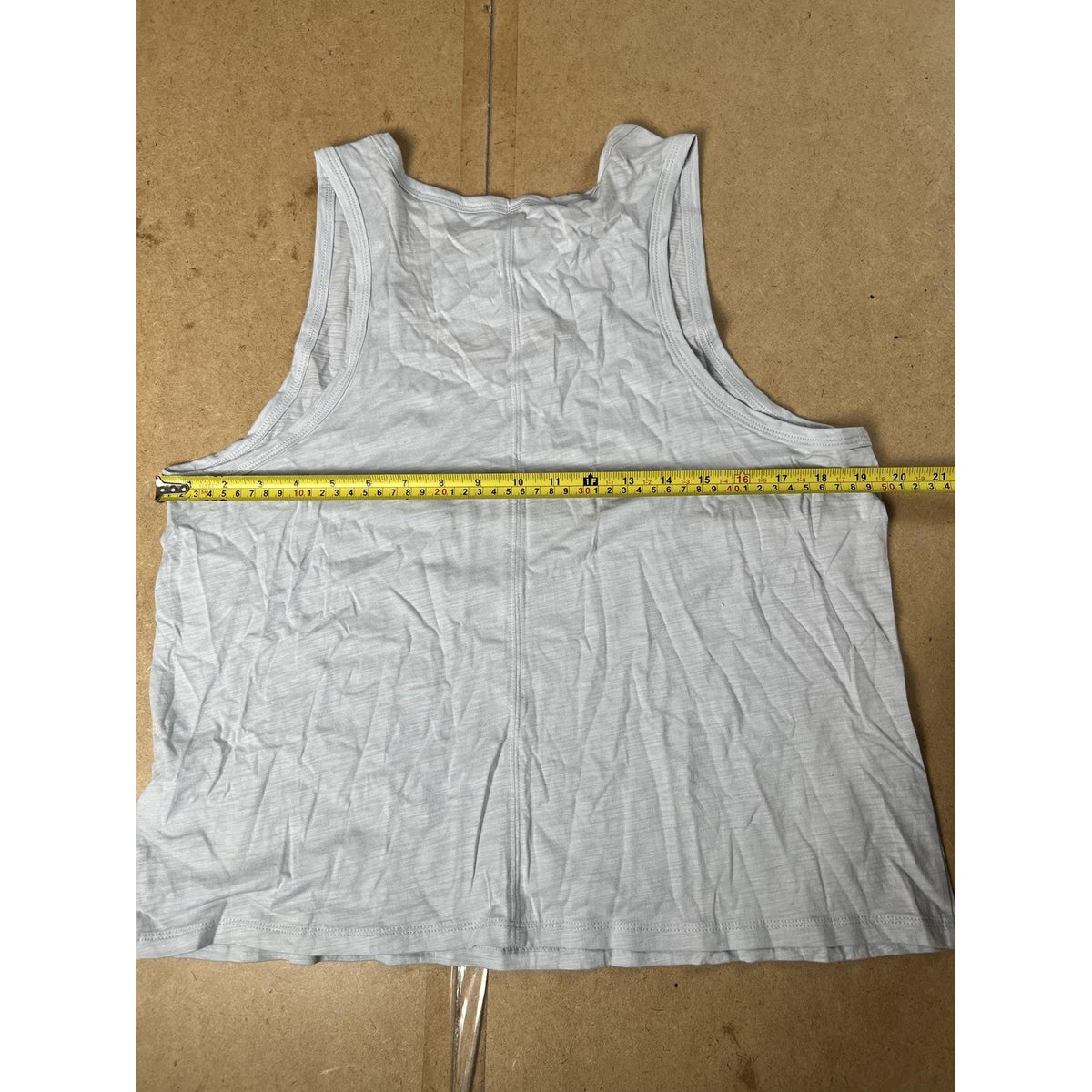 Athleta Tank Womens L Gray Essential Slub Camisole Cotton Scoop Neck Activewear