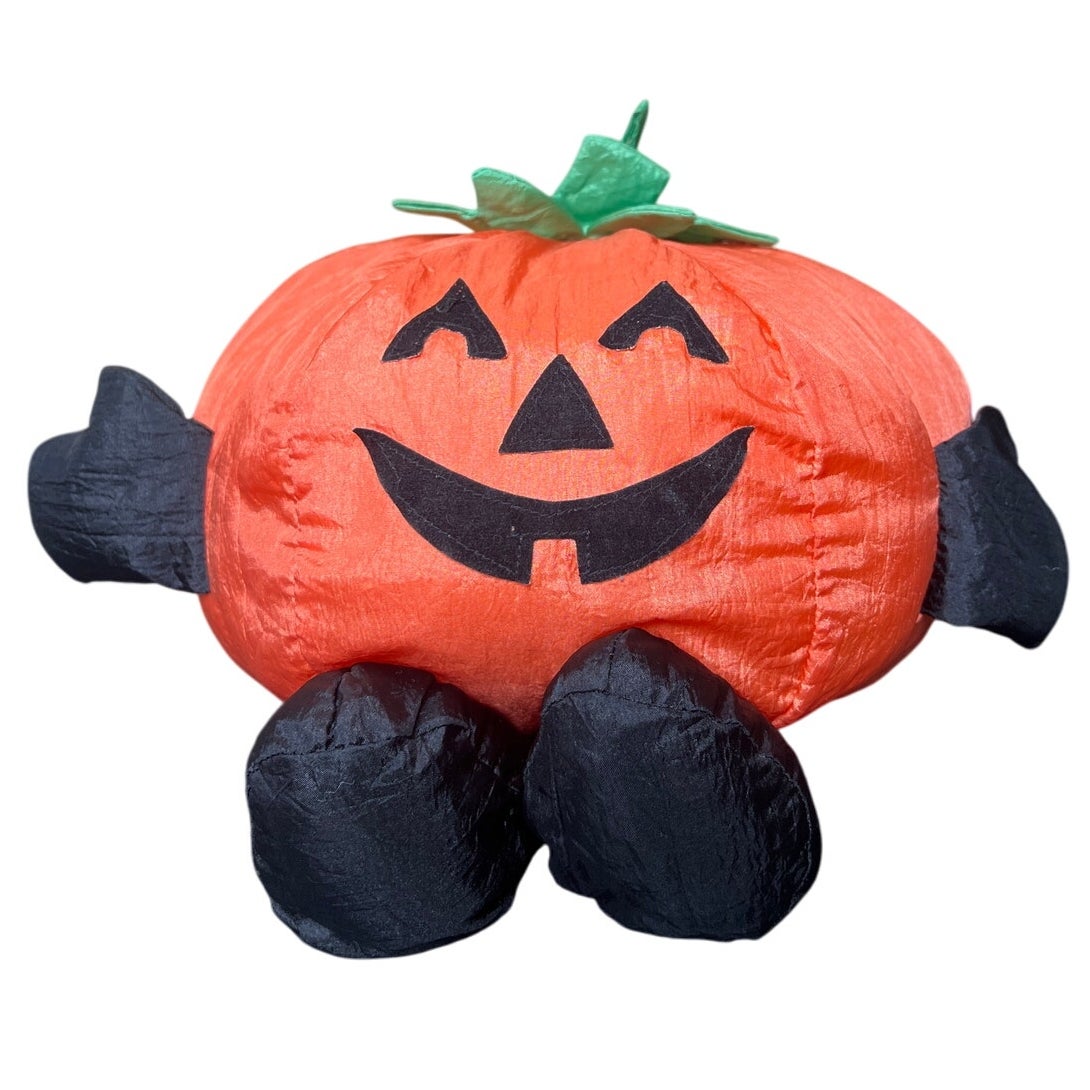 Vintage Gibson Greetings Nylon Parachute Jack O Lantern Pumpkin Plush