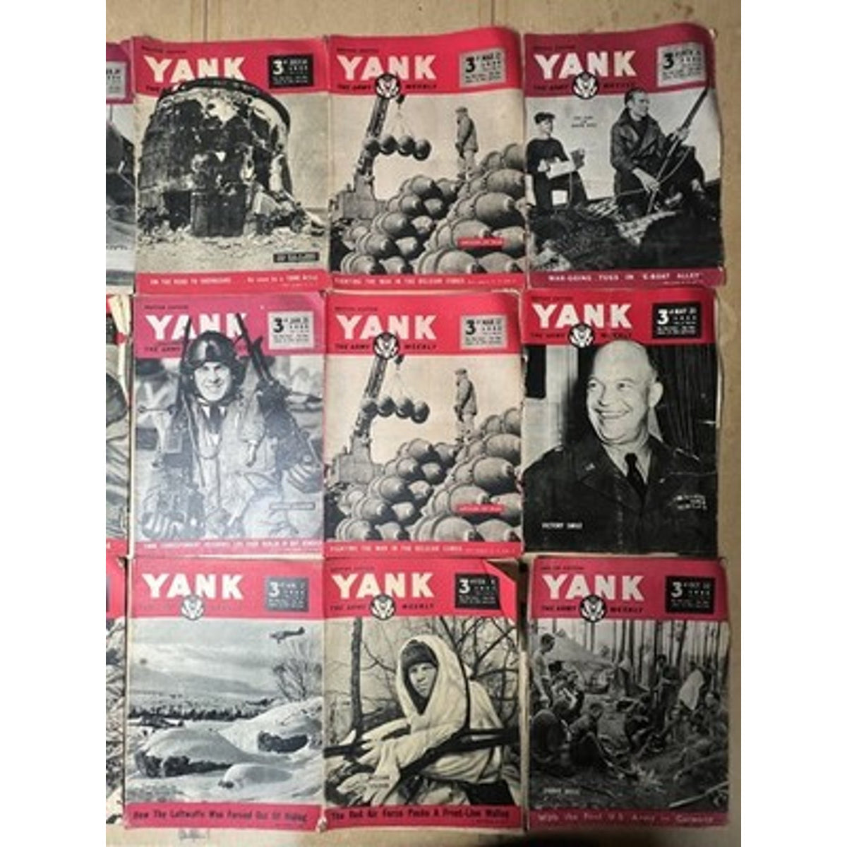 Yank The Army Weekly Red Black White Magazine Lot WWII British Original UK