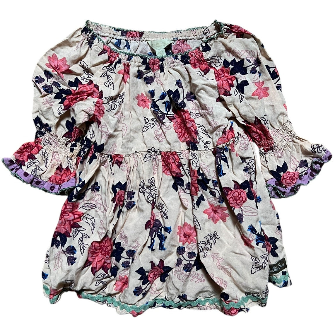 Matilda Jane Pink and White Floral Long Sleeve Dress Size 4T