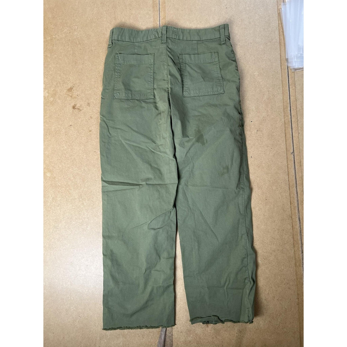 Frank & Eileen Pants Womens 6 Green Cargo Twill Elastic Waist Pockets Zip