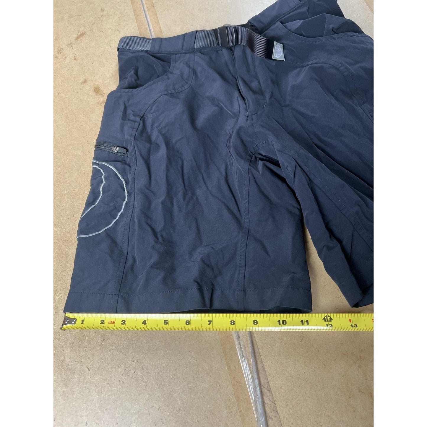 Pearl Izumi Cargo Shorts Unisex S Black Cycling Nylon Spandex Polyester 31 Waist