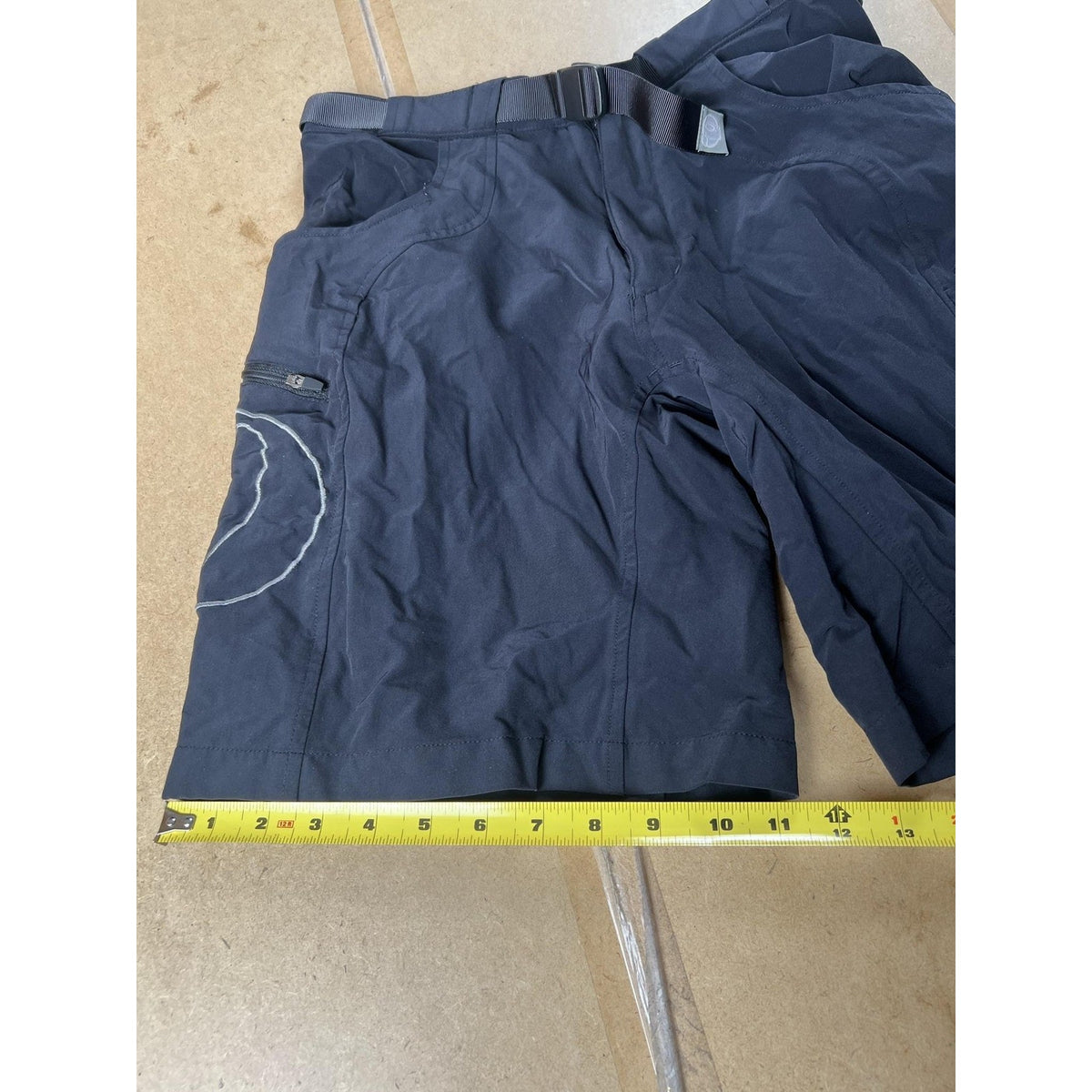 Pearl Izumi Cargo Shorts Unisex S Black Cycling Nylon Spandex Polyester 31 Waist