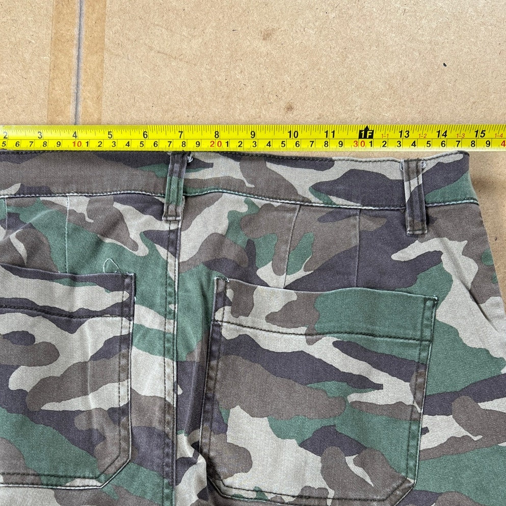 J.Crew Y2K Camouflage Cargo Pants Womens 29 Green Pockets Utility Gorpcore