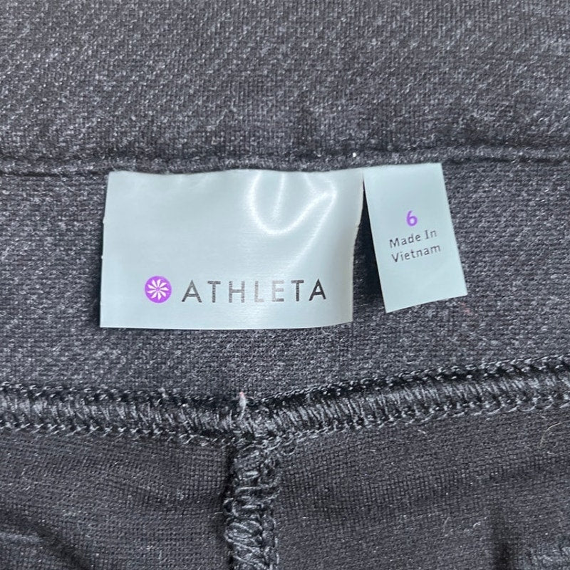 Athleta Ponte Moto Pants Skinny Stretch Zipper Charcoal Gray Size 6