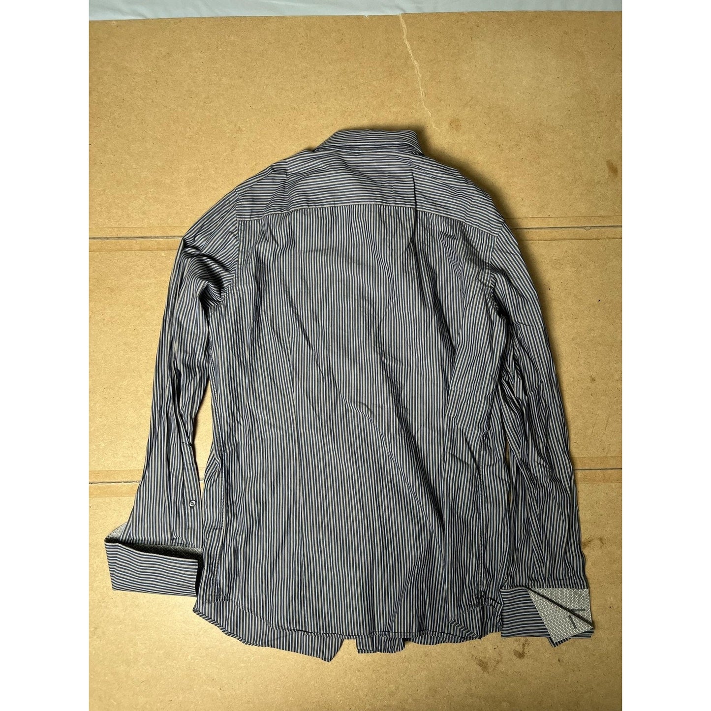 Banana Republic Shirt Mens L Blue Striped Long Sleeve Button Up Woven Slim Fit