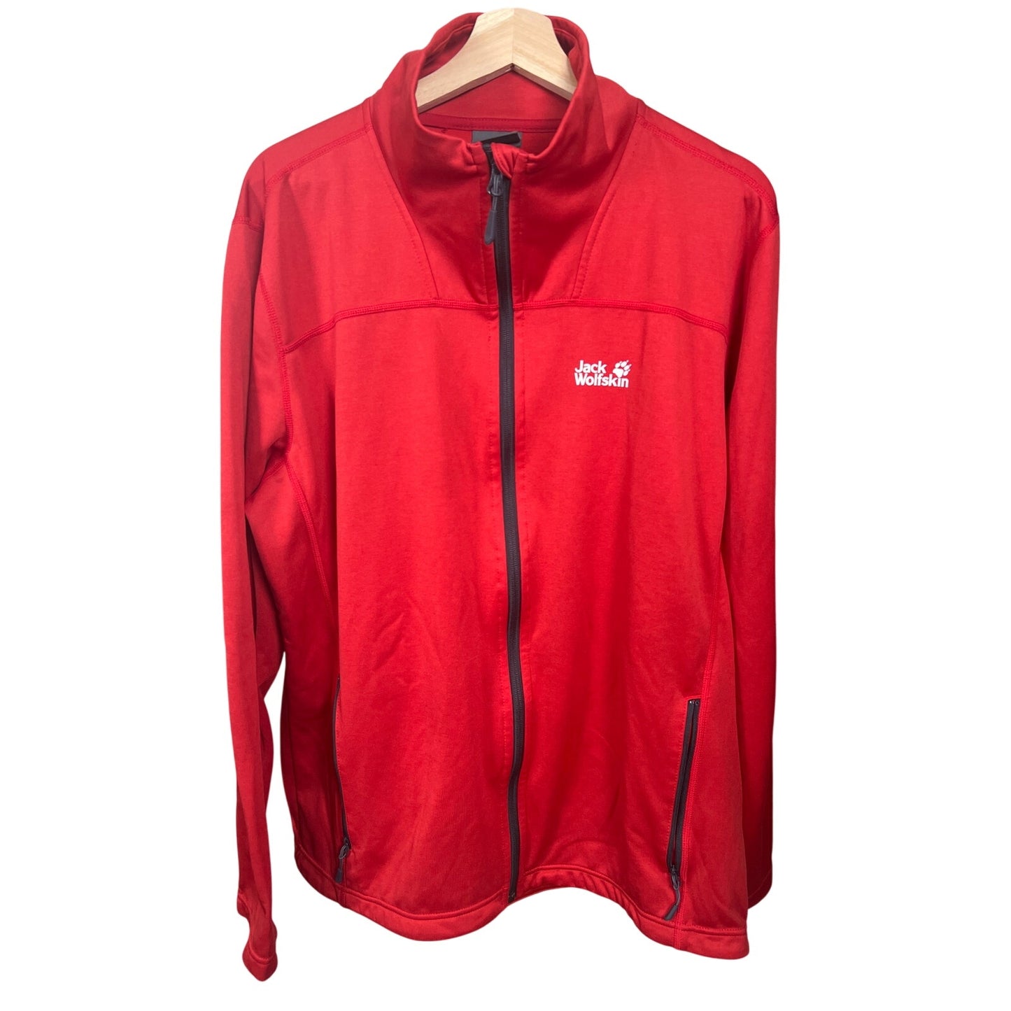 Jack Wolfskin At Home Outdoors 2XL Red Zip Up Softshell Jacket