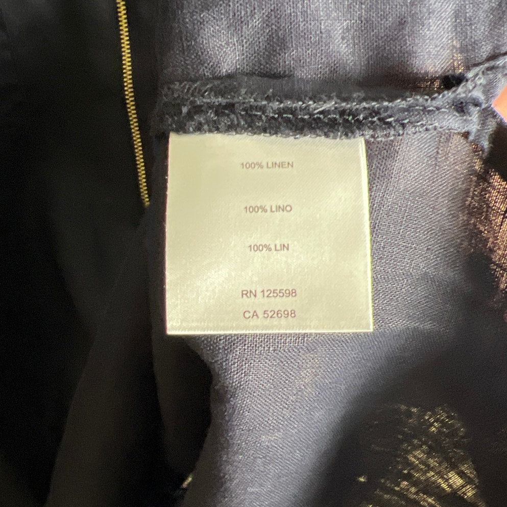 Ellen Tracy NWT XL 100% Linen E-Navy Top