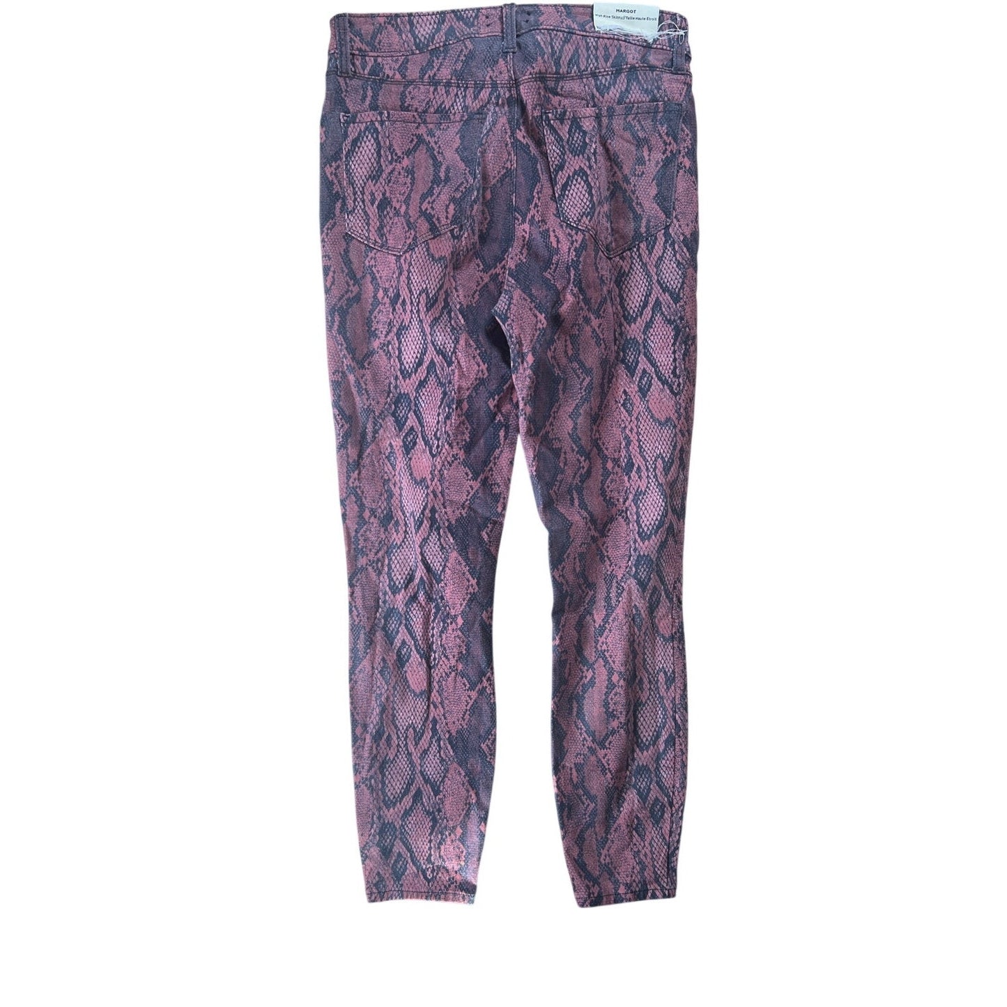 L'agence Margot High-Rise Ankle Skinny Coated Python-Print Jeans 29