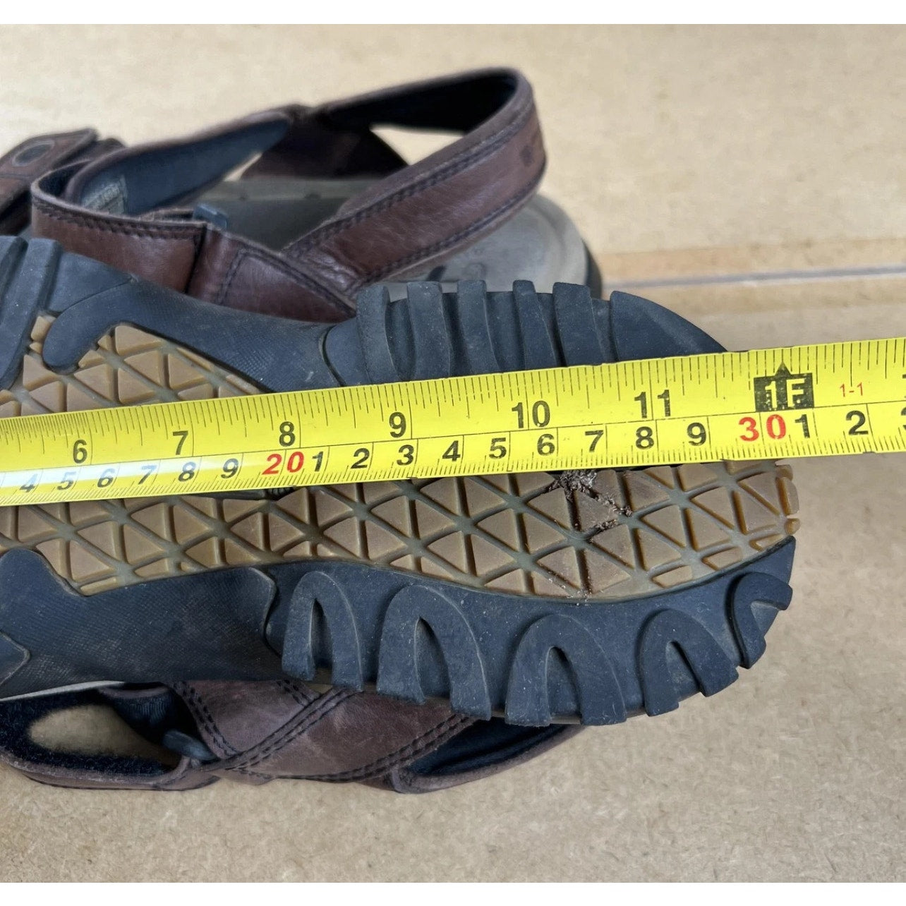 Teva Terra FI 5 Universal Sandals Mens US 12 Brown Leather Outdoor Shoes