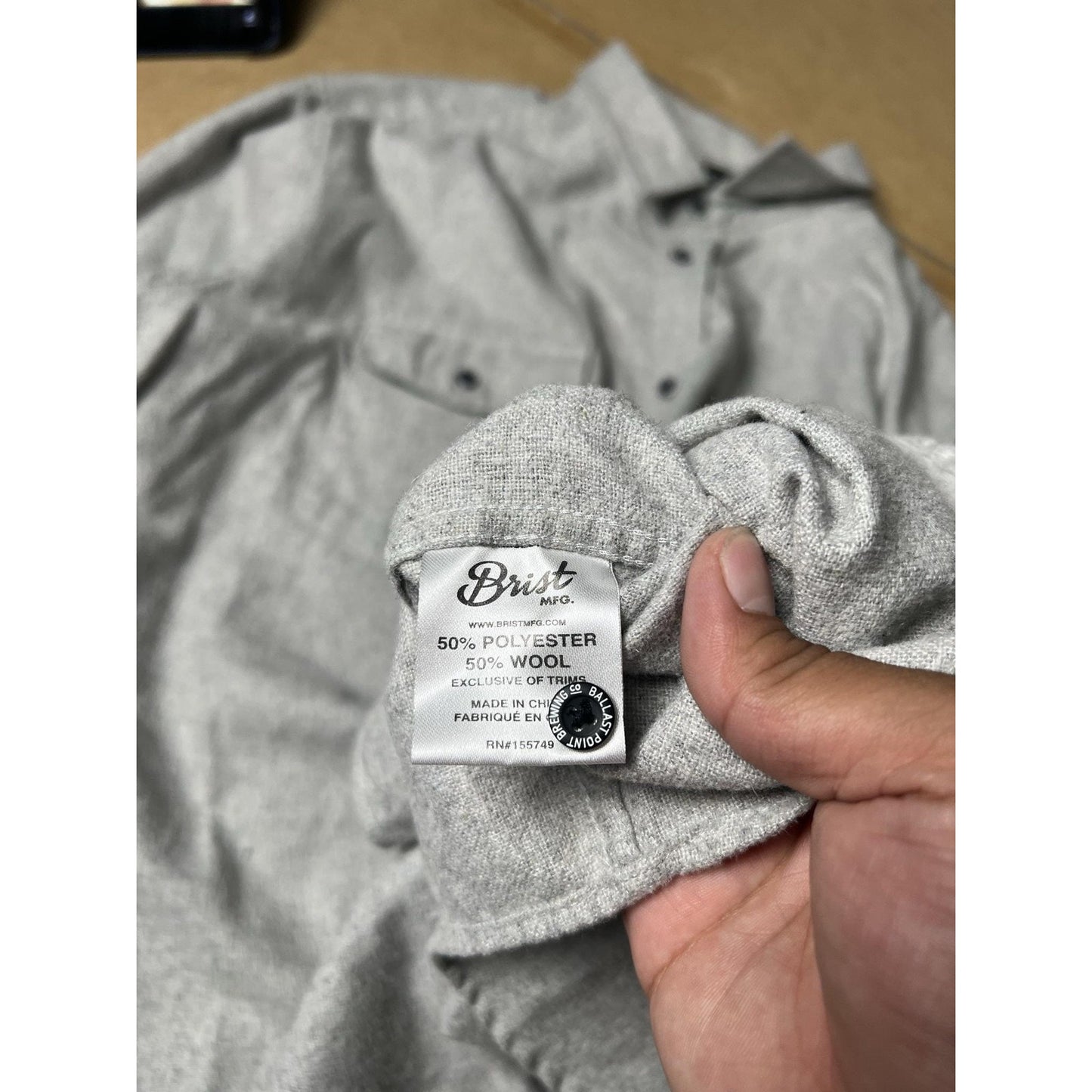 Ballast Point Shirt Mens XL Gray Flannel Long Sleeve Button-Up Pockets