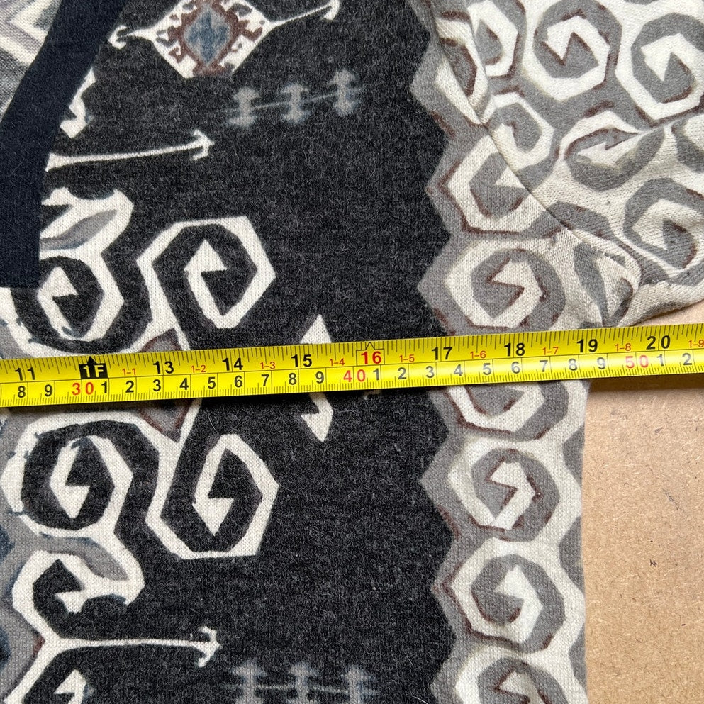 Aryeh Anthropologie Knit XL Dress Black Gray Bell Sleeves