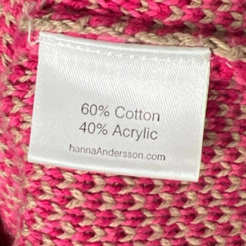 Hanna Andersson Girl Cardigan Tan Floral Print Warm Sweater Size 130