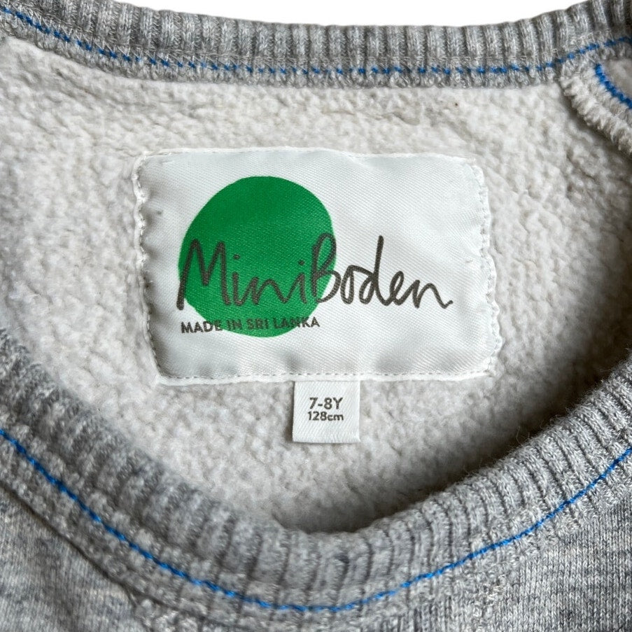 Mini Boden Gray Sweater Size 7-8Y "Awesome" Logo
