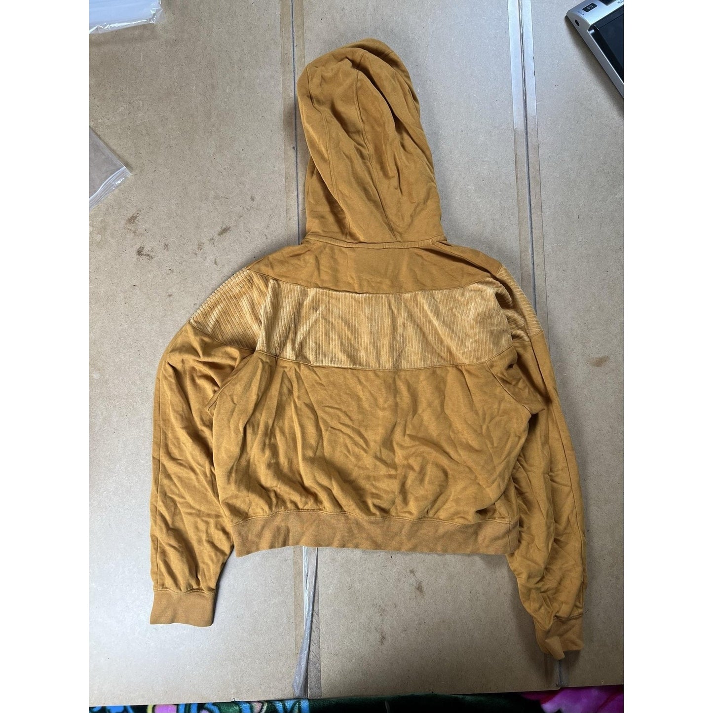 NIKE Sweater Womens M Brown Full Zip Hooded Terry Pockets Relaxed Fit Logo