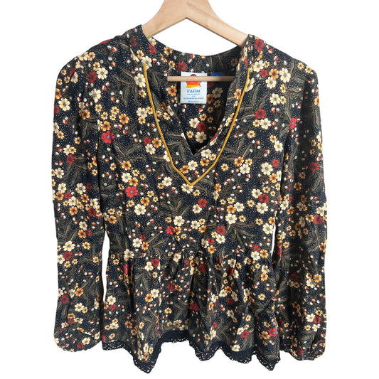 Farm Rio De janeiro For Antrhopologie XS Floral Long Sleeve Blouse Sayen