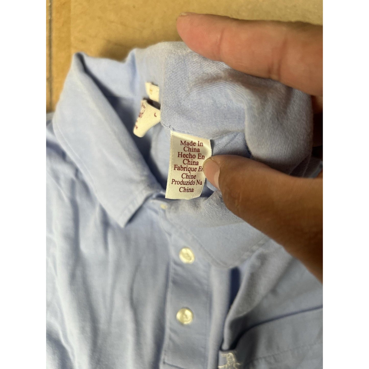 Original Penguin Polo Shirt Mens L Blue Classic Fit Cotton Pocket Collared