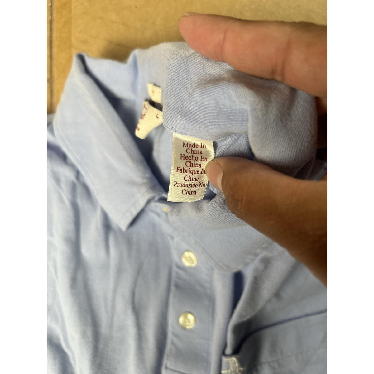 Original Penguin Polo Shirt Mens L Blue Classic Fit Cotton Pocket Collared