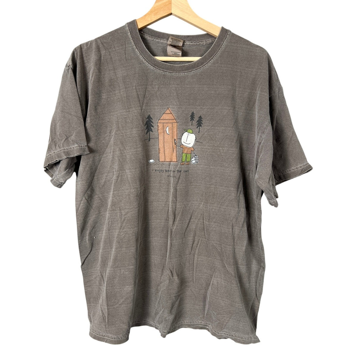 Funny Gildan I Enjoy Beer In A Can Brown Unisex Shirt Size Medium