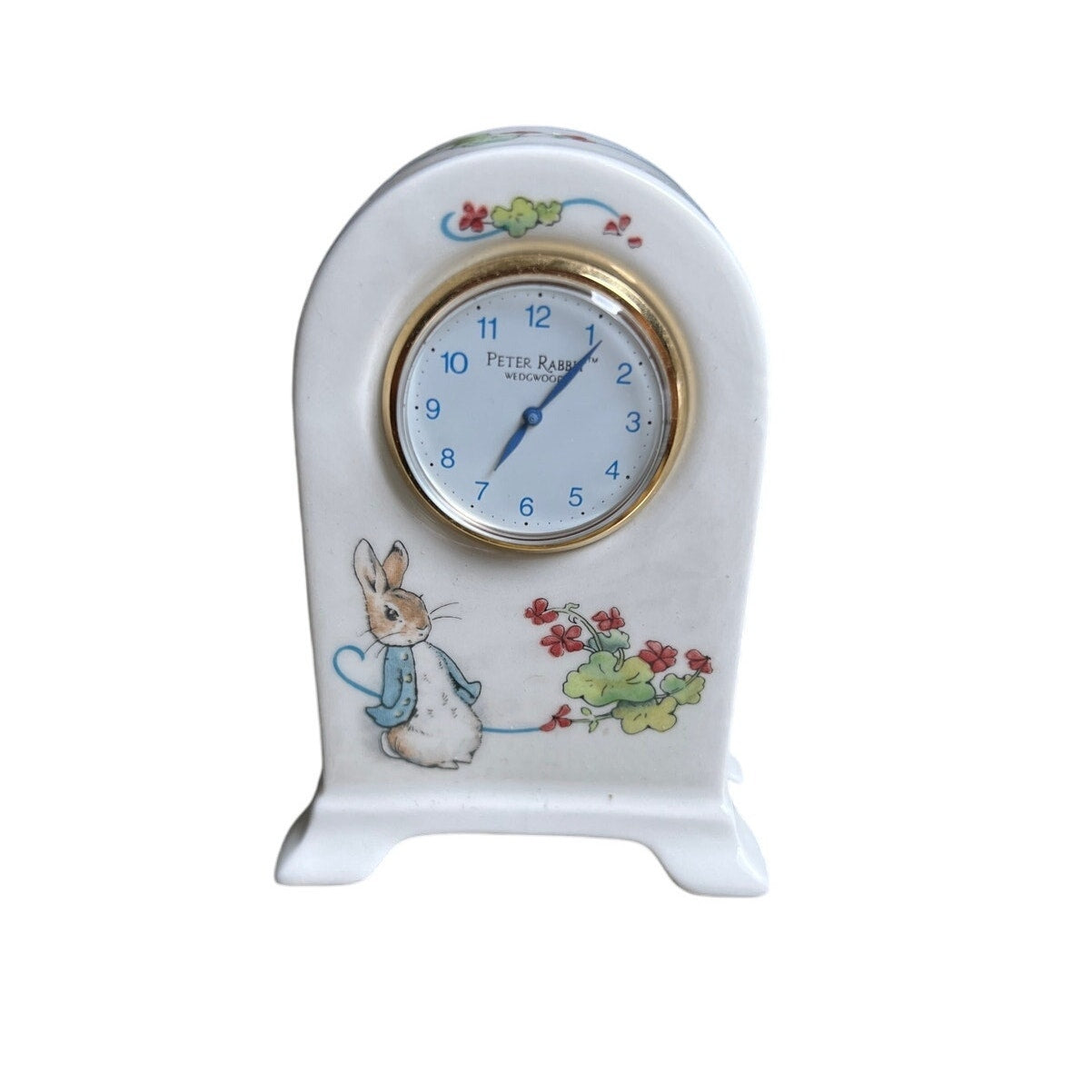 Wedgwood 1993 Peter Rabbit Clock Porcelain Mantle Small Desk Clock