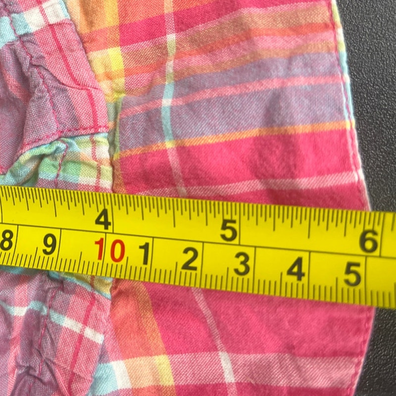 Chaps Size 9M Plaid Baby Bucket Hat Summer Pink