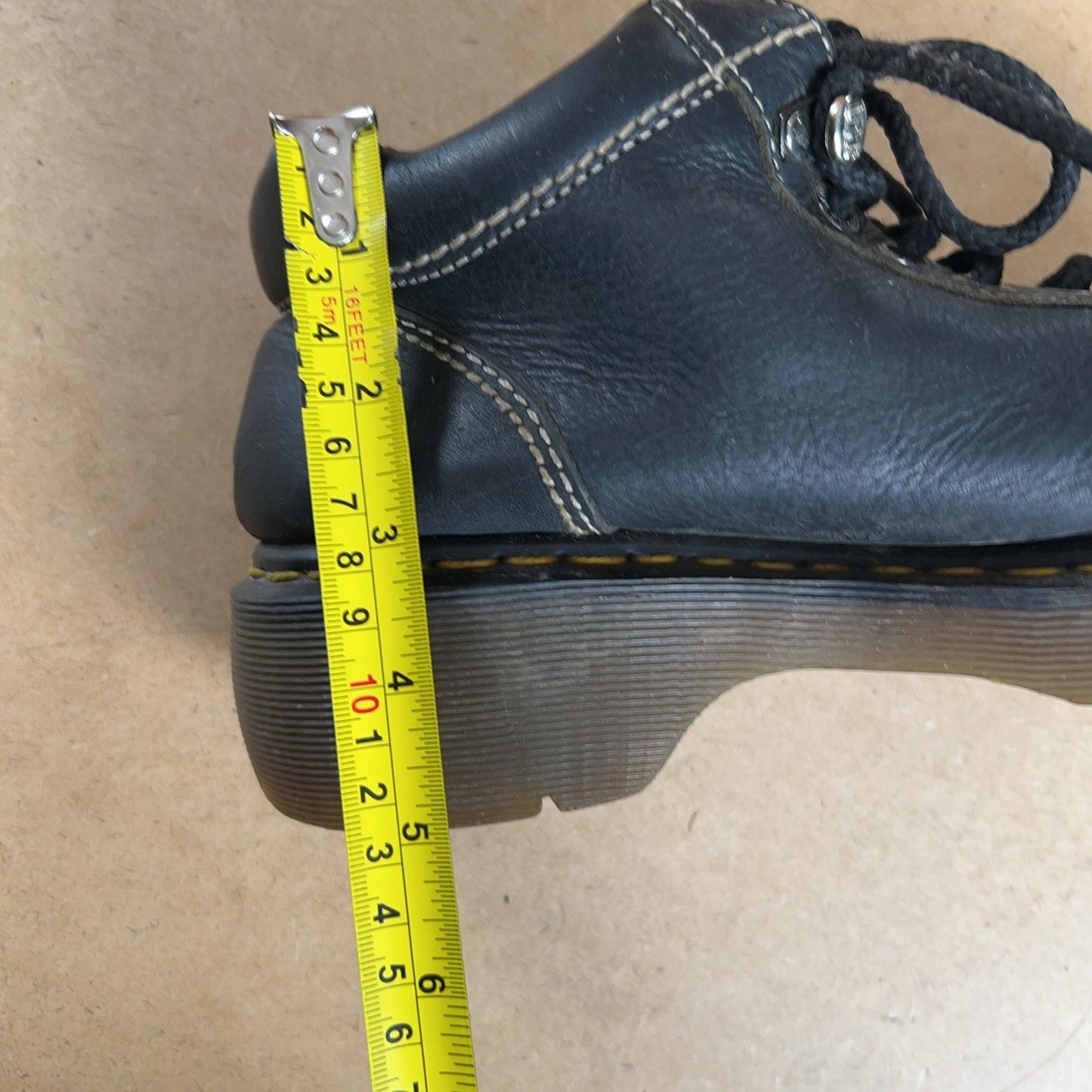 Dr. Martens Shoes Mens Size 7 Black Derby Leather Lace Up 1460 Slip Resistant
