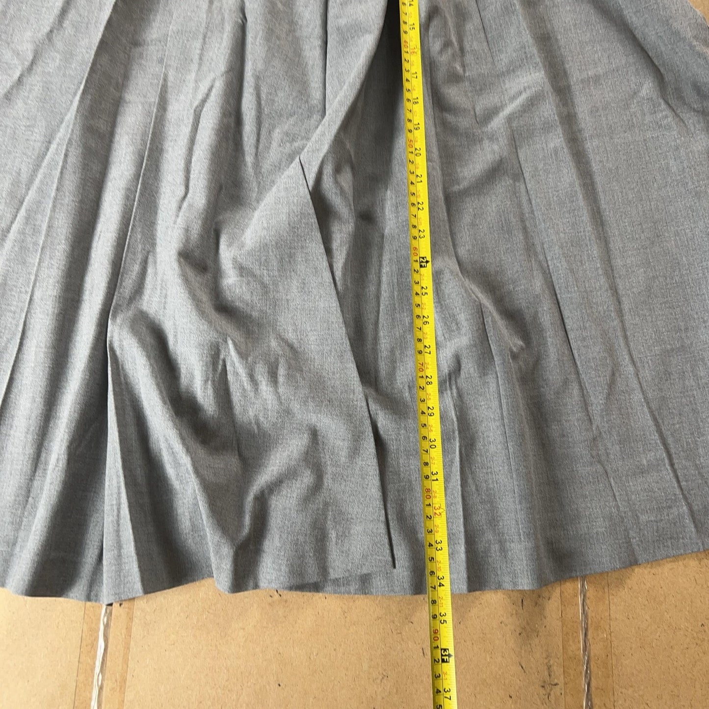 Maeve Skirt Womens M Gray Pleated Midi Twill Stretch Button Workwear Office