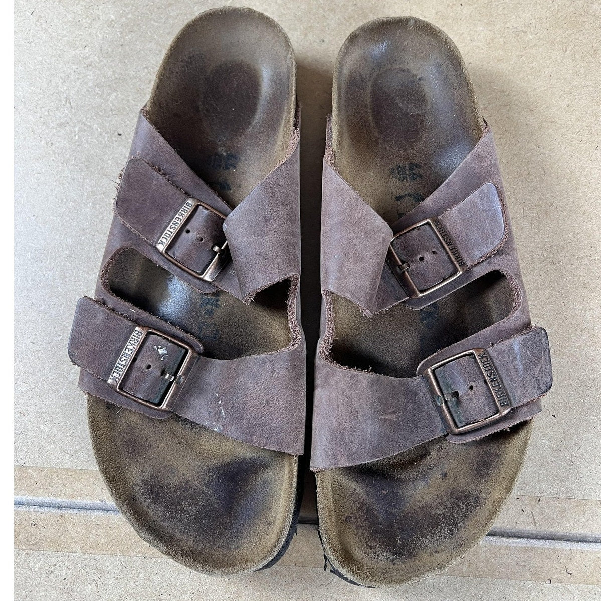 Birkenstock Shoes Mens Size 13 Brown Arizona Slide Nubuck Suede Germany