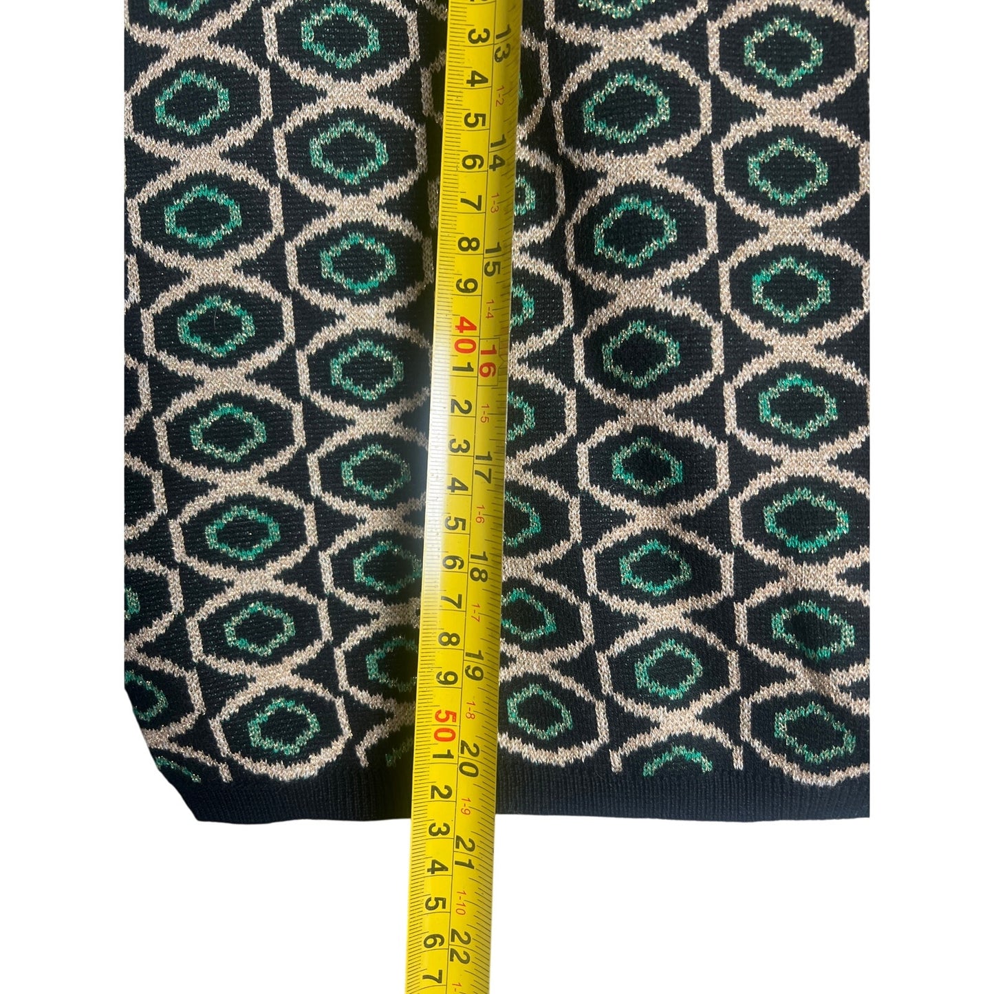 Louie Lucie Large Cardigan Blue Gold Button Up Cotton Blend 2 piece set