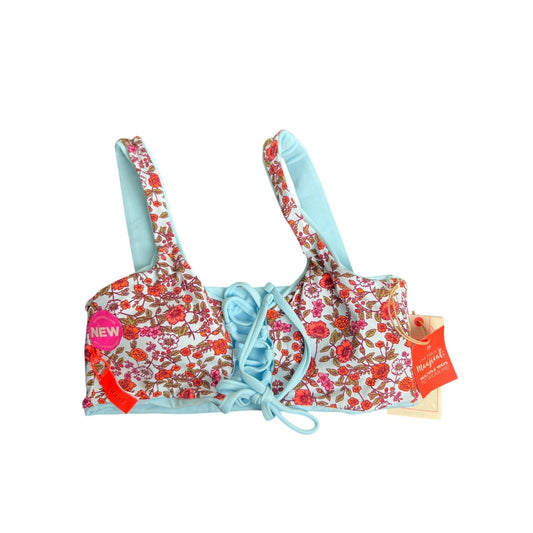 NWT Maaji Sky Blue Floral Bikini Top Size M