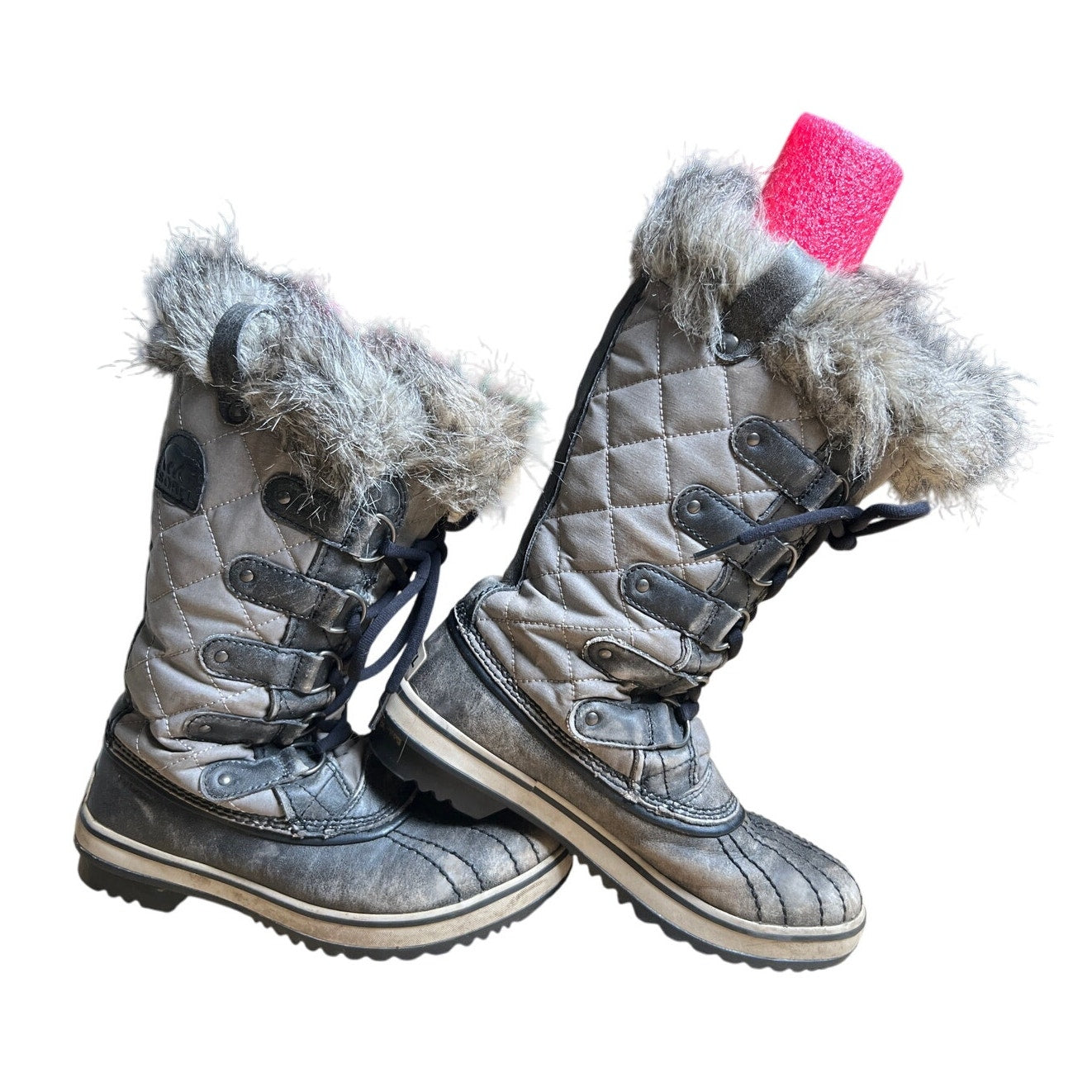 Sorel Womens Size 6 Tofino Gray Lace Up Waterproof Winter Snow Boots