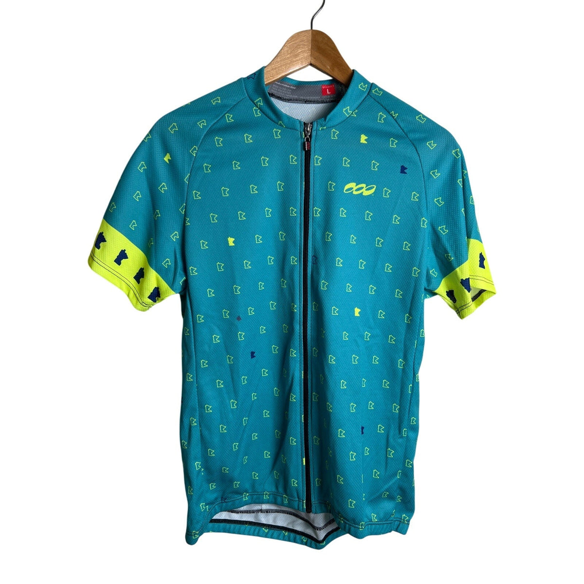 Podiumwear Women's L Blue and Green Cycling Jersey