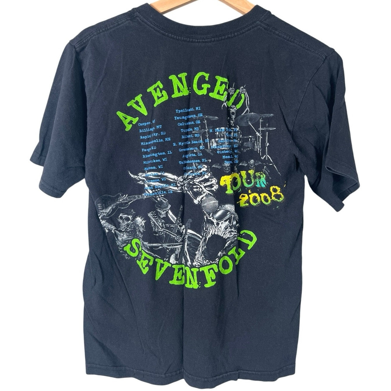 2008 Avenged Sevenfold Tour T-shirt Black Band Size Small