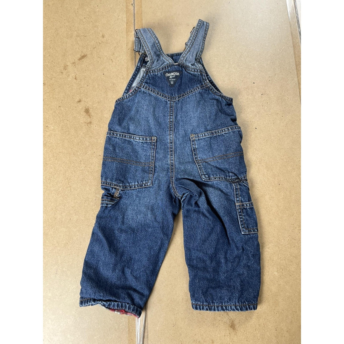 OshKosh B'gosh Jacket Boys 12-18 Months Blue Denim Flannel Lined Pockets