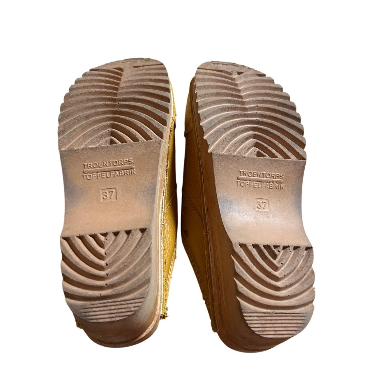 Gently Worn Swedish Leather and Wooden Troentorp Clogs Size 37