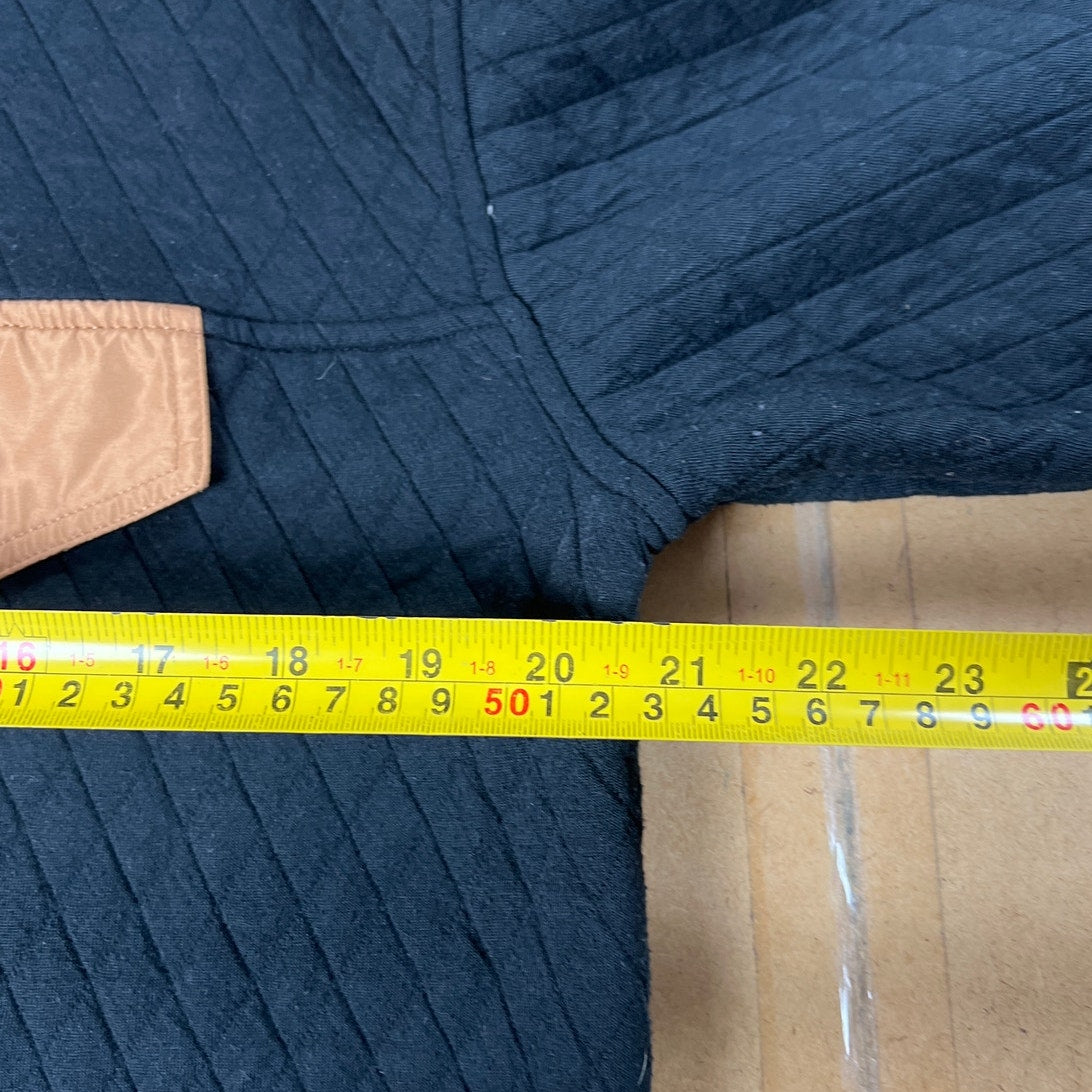 Zyia Quilted Snap Pocket Sweatshirt Womens Large Black Pullover