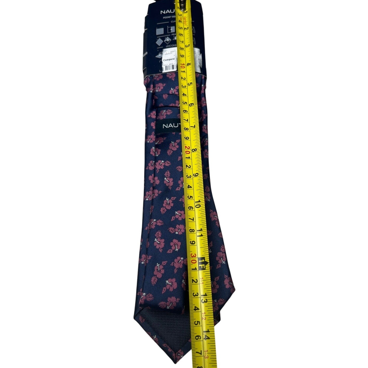 Nautica NWT Classic Tie Flower Print Navy Blue and Pink