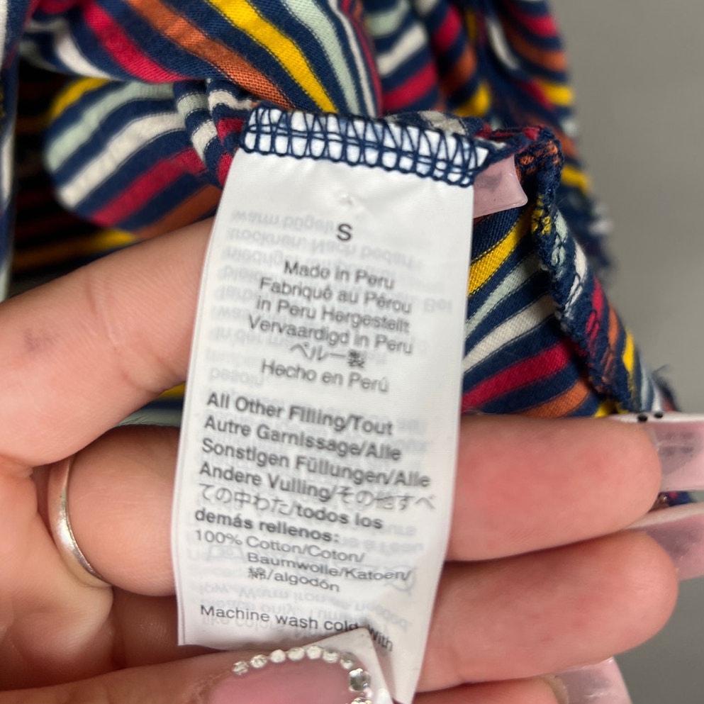 Madewell Size Small Striped Women Top 100% Cotton Knot Front