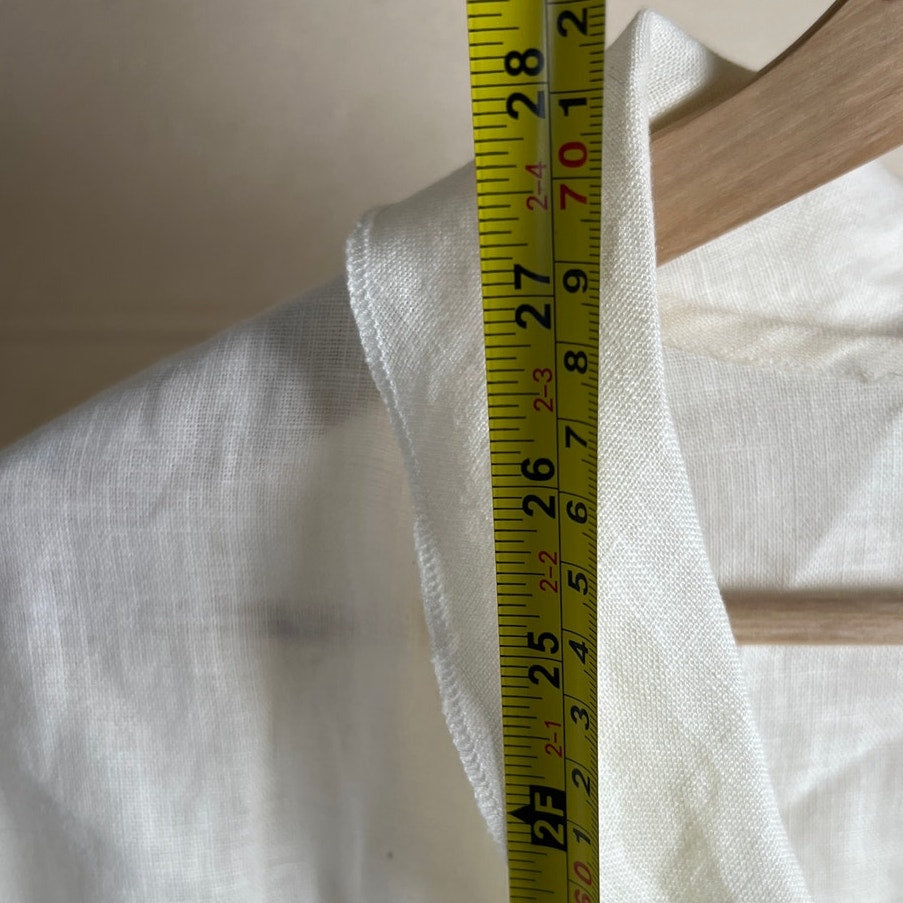 Babette White Ivory Cotton Cardigan Top Blouse Medium M