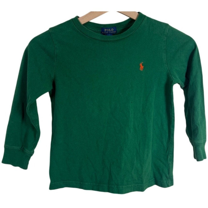 Polo Ralph Lauren Long Sleeve Green Orange Pony Size 5 Toddler