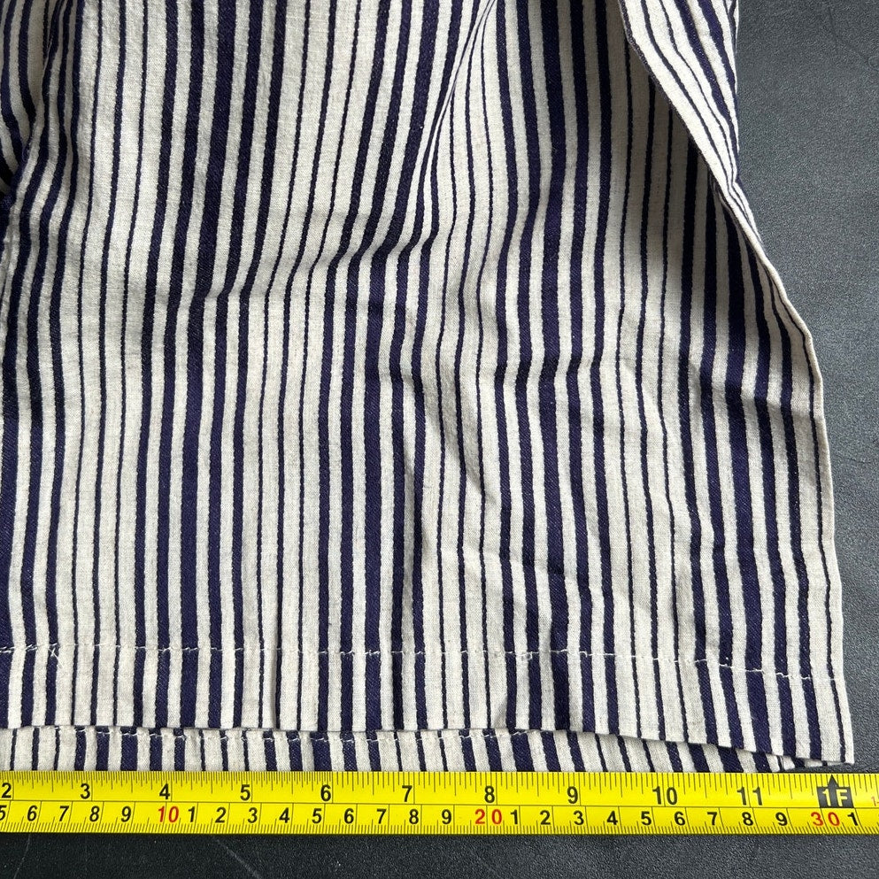 Just Living Casual Wide Striped Pants Large Cotton/Rayon Navy Blue